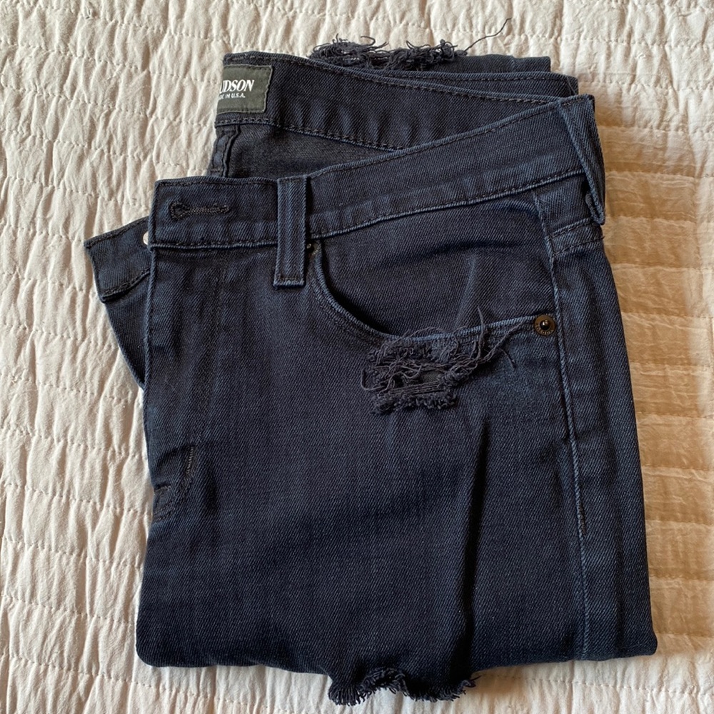 Hudson 27 Colette Midrise Skinny jeans in black